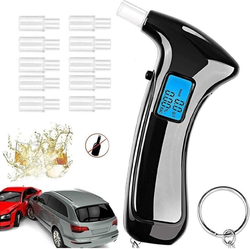 Elektronischer Alkoholtester, tragbarer digitaler Alkoholtester mit LCD-Bildschirm, hochempfindlicher, zugelassener digi...