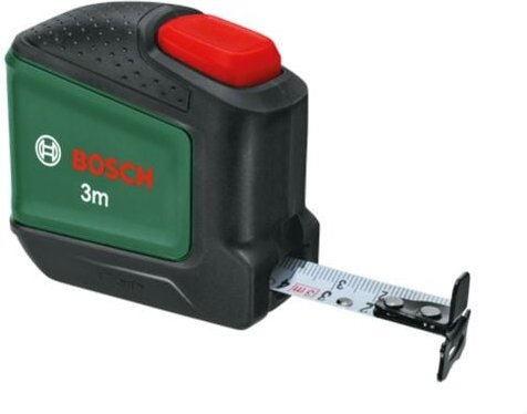 Bosch Maßband 3m (Autolock, 19mm breites Band, nylonbeschichtet, Zweirichtungshaken, Metall-Gürtelclip)
