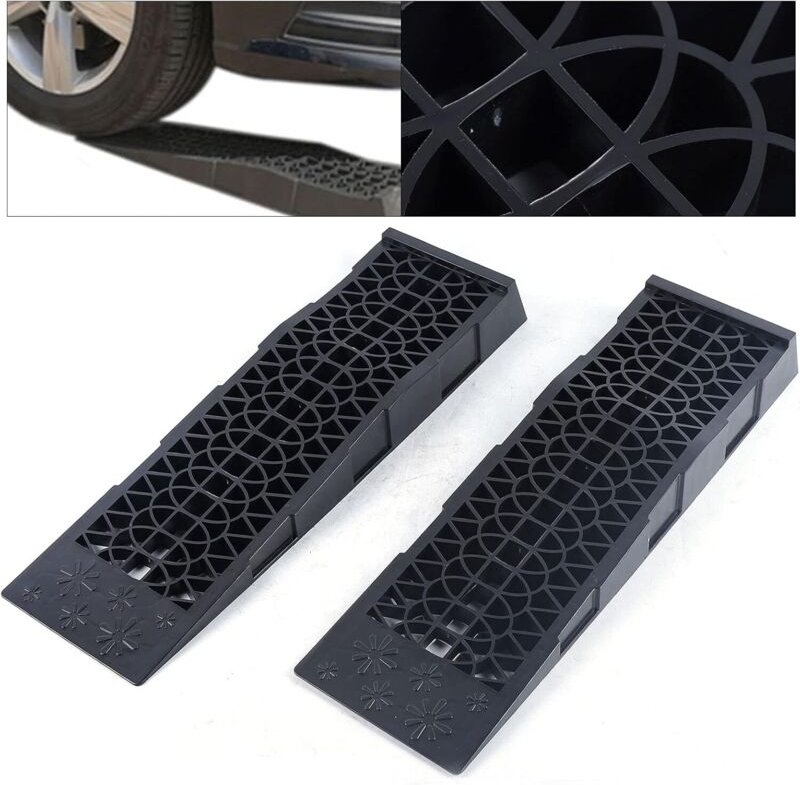 Kunststoff Lasten Steig Auto Kunststoff Steig-2-Stück-Set-schwarz-Polypropylen (PP) -69,8 20 7,8cm-maximale Last 3t