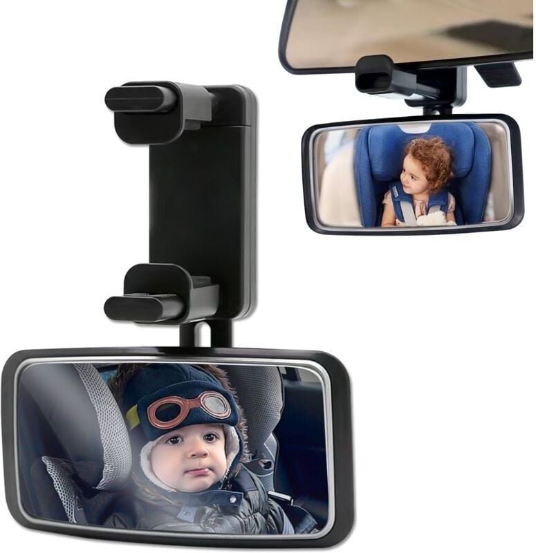 Baby-Autospiegel, 360° drehbarer Baby-Auto-Rückspiegel, Baby-Rückspiegel mit Clip, Babyüberwachung für den Rücksitz für ...