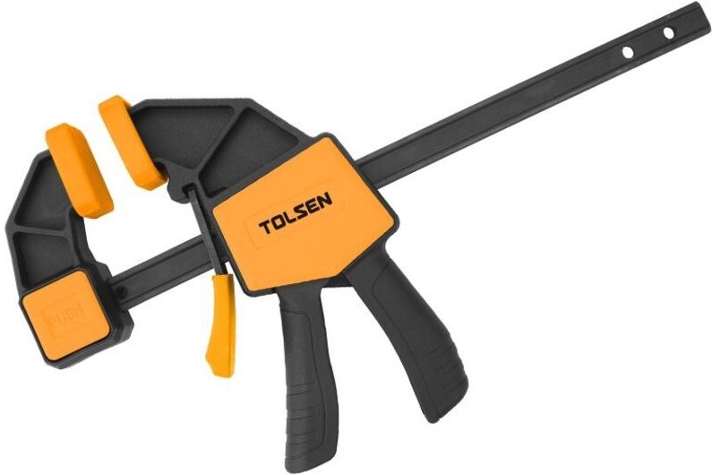 Verstärkte 150-mm-TOLSEN-Klemme, Hartplastik, schwarzer Balken, weiche, nicht abfärbende Pads