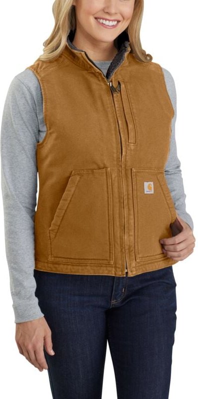 Sherpa Lined Mock Ärmellose Weste Braun t.l - Carhartt