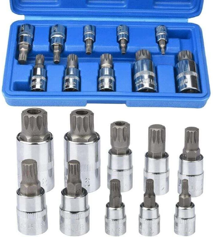 Jeu de 10 clés à douille multifonctions XZN M4 / M5 / M6 / M8 / M9 / M10 / M12 / M14 / M16 / M18
