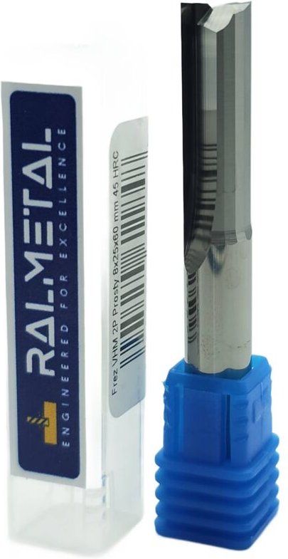 Gerader VHM-Fräser für Styrodurholz 8 x 25 x 60 mm