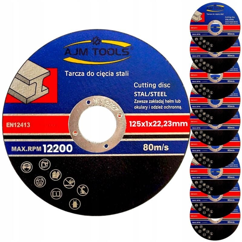 METALL-STAHL-TRENNSCHEIBE 125x1,0x22,23 mm Satz mit 10 SCHEIBEN