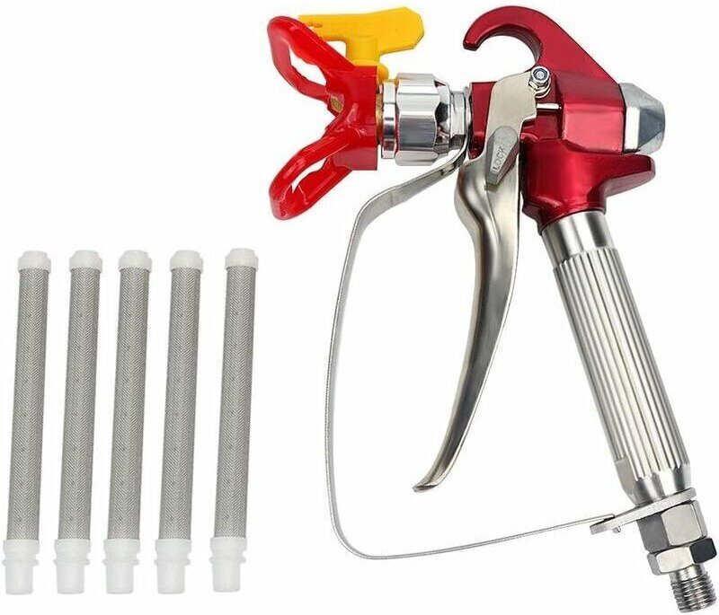 XS-818 Hochdruck-Airless-Farbpistole + Düsensitz + 5 x Airless-Farbpistolenfilter
