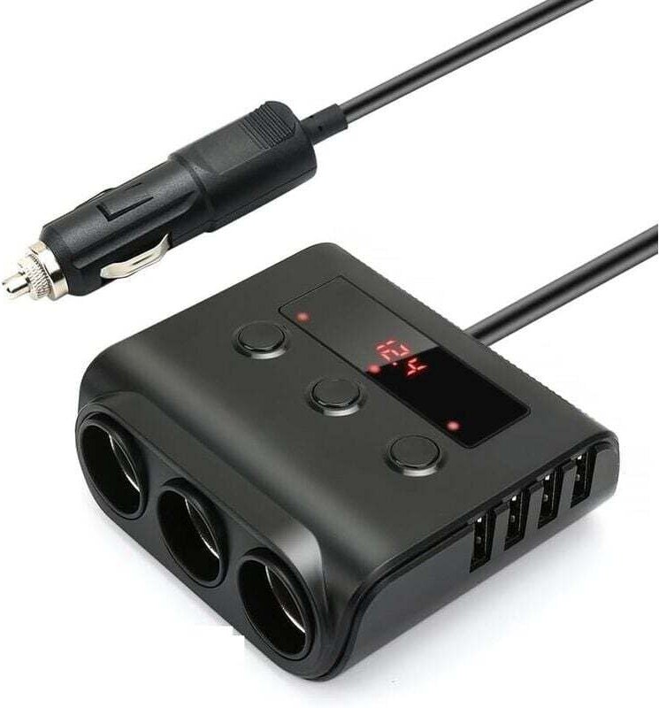 Autoladegerät, 3 Steckdosen, Zigarettenanzünder-Steckdosenleiste, 24 V/12 v, USB-Autoladegerät, Mehrfachadapter, Splitte...
