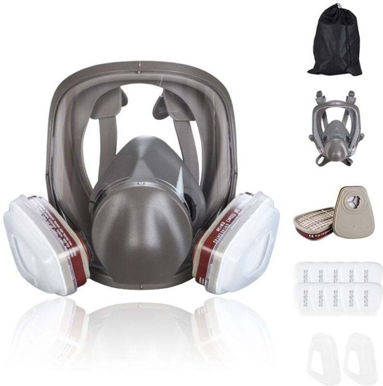 6800 Wiederverwendbare Vollgesichts-Atemschutzmaske zum Lackieren, Polieren und Schweißen, Staubmaske, 2 Anschlussarten