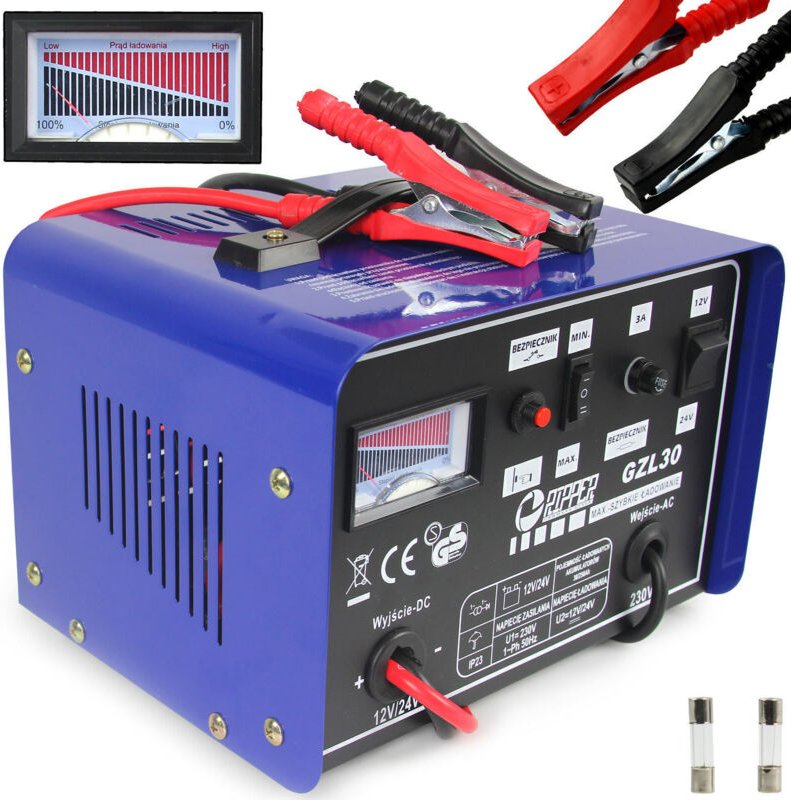 Batterieladegerät 12/24V KFZ PKW Autobatterie ladegerät 7-180Ah 30A mit funktion FAST CHARGE