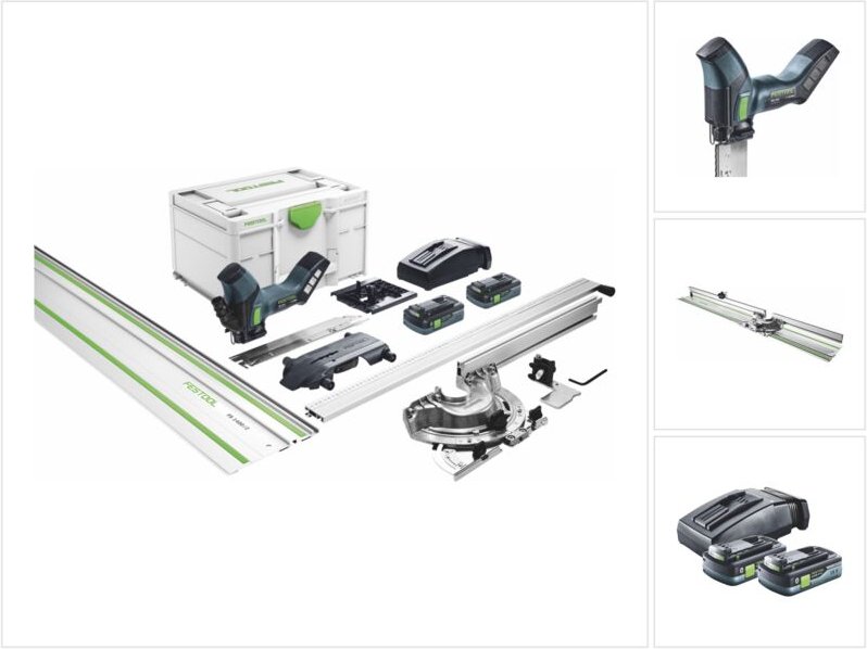 Festool - isc 240 hpc 4,0 EBI-Plus-XL-FS Akku Dämmstoffsäge 18 v 240 mm ( 576572 ) + 2x Akku 4,0 Ah + Ladegerät + Führun...
