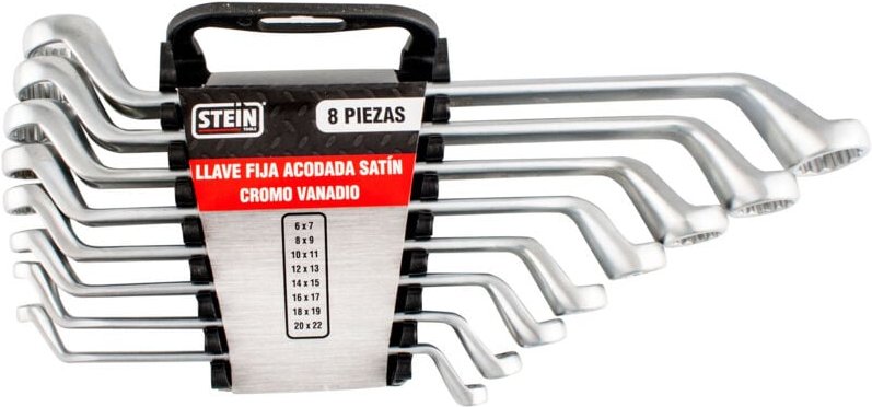 Alfa Dyser - Stein Star cr-v Satin 8-teiliger abgewinkelter fester Schraubenschlüsselsatz DIN-838