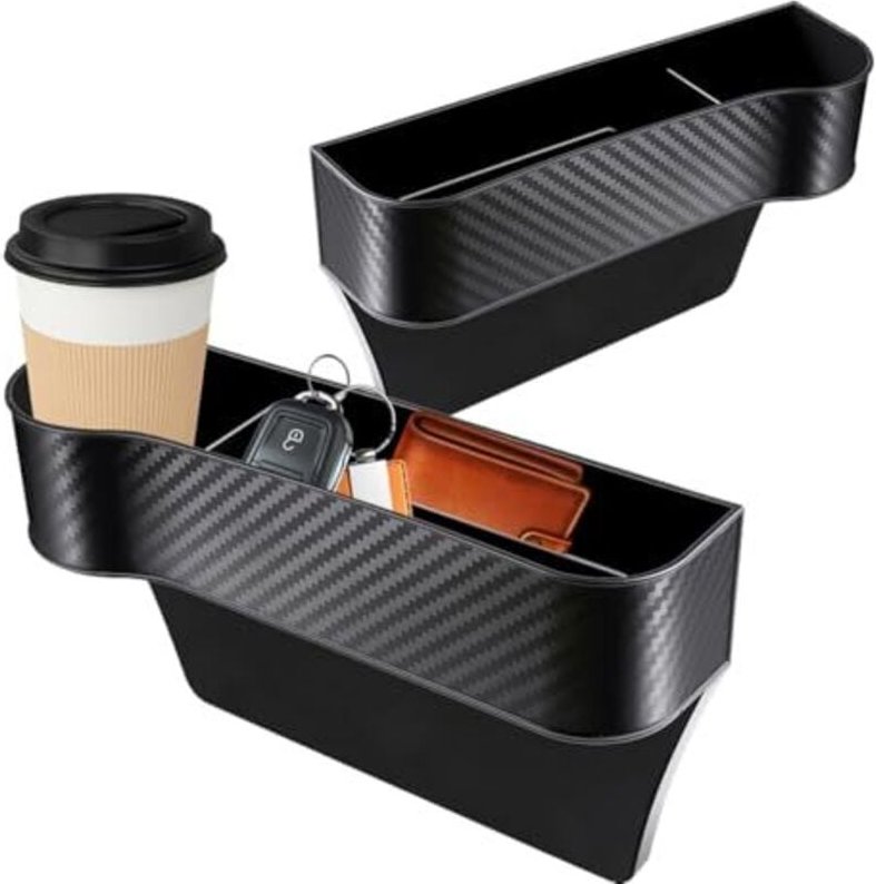Auto Lückenfüller Organizer, 2 Stuck Konsole Seitentasche Aufbewahrungsbox, Auto Organizer für Vordersitz Lücke Füllen, ...
