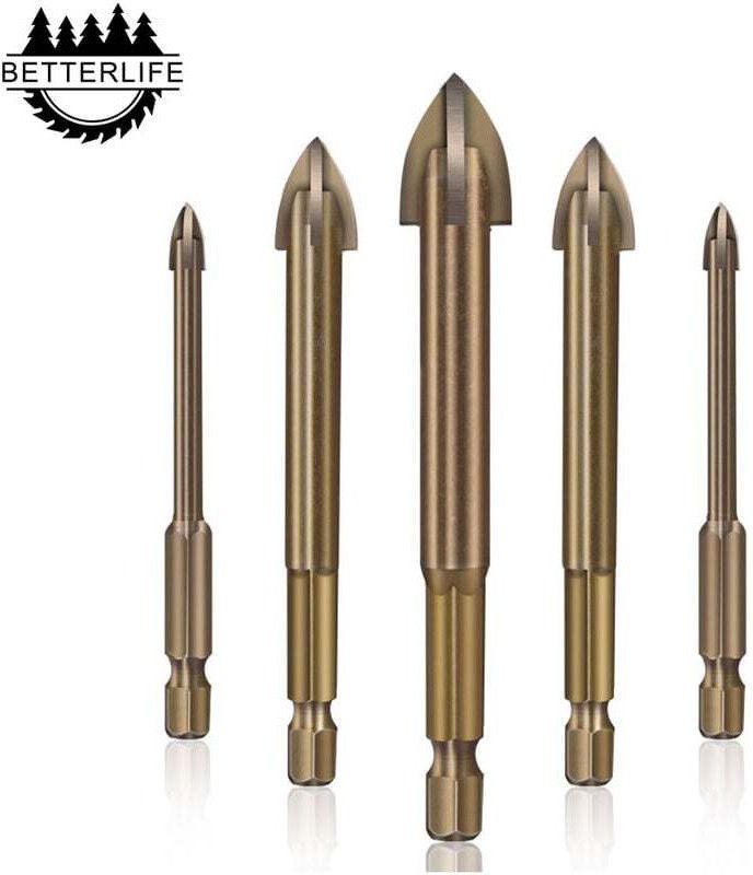 Fliesenbohrer-Set, Glaskeramik, betterlife, effizientes Universal-Bohrwerkzeug, multifunktionale Kreuzbohrer aus Hartmet...