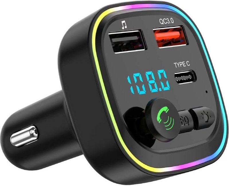 FM-Transmitter, Bluetooth-Autoadapter, Radio-MP3-Musikplayer, 2 USB-Anschlüsse 5 V/3 A, 20 W PD-Schnellladegerät QC3.0 +...