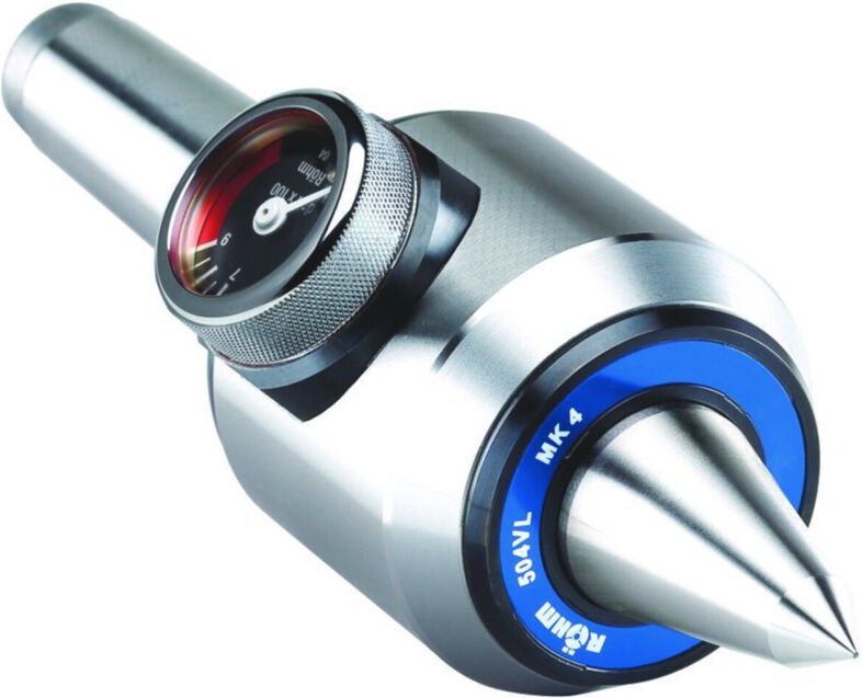 RÖHM Mitlaufende Drehbankspitze mit Druckanzeige und verlängerter Spitze, Morsekegel: 5