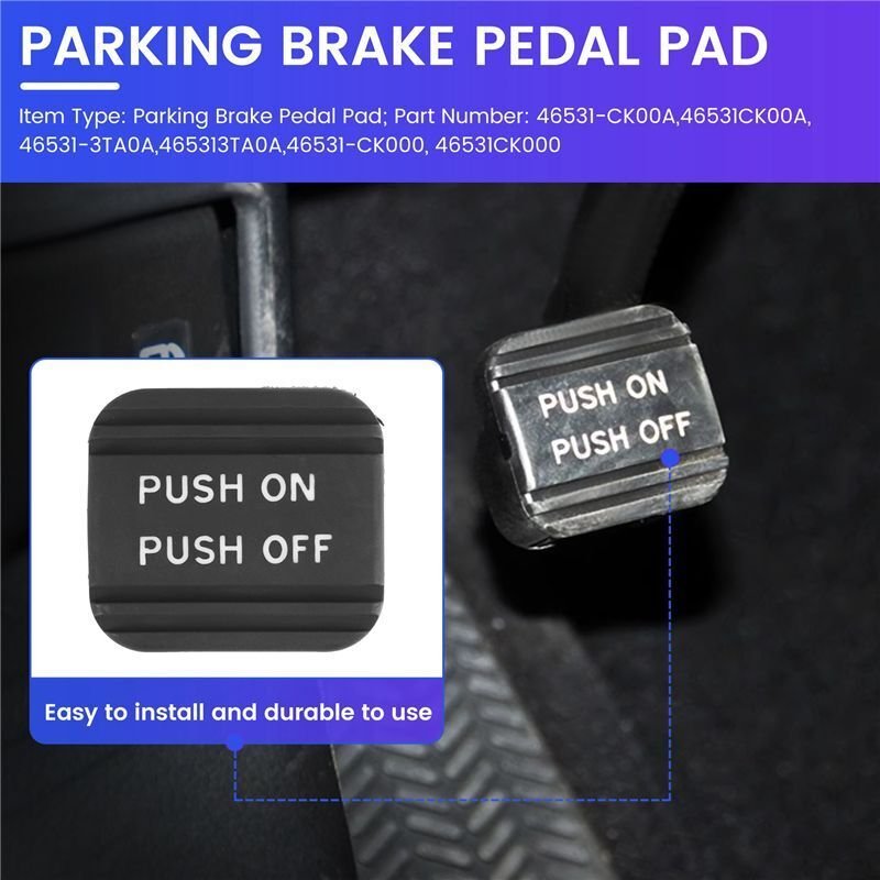 465313TA0A Auto Schwarz Gummi Feststellen Bremse Pedal Pad für Quest Maxima Altima Titan Rogue Pathfinder Leaf