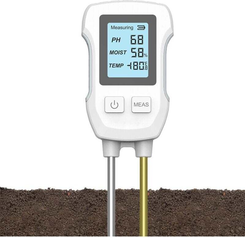 Cet hygromètre numérique 3 en 1 pour plantes mesure le pH, l'humidité et la température, et convient aux jardins, pelous...