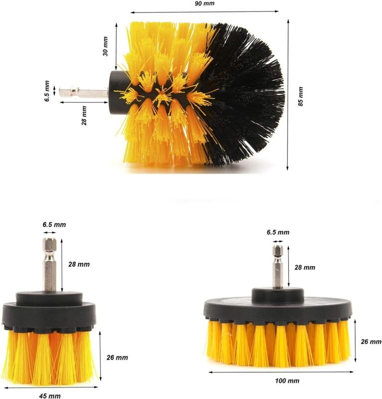 3-teiliges elektrisches Reinigungsbürsten-Set für die Reinigung von Böden, im Haushalt und in Gewerbebetrieben, von Zieg...