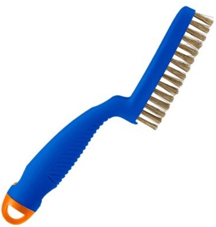 WADFOW 4-reihige Drahtbürste, Stahl, 260 mm, Kunststoffgriff, Reinigen und Aufrauen