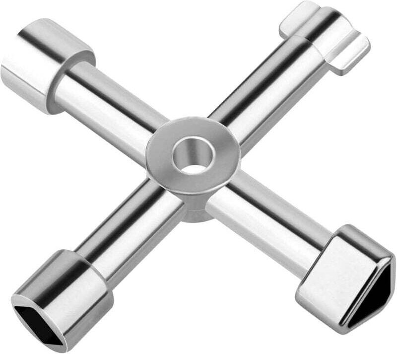 Kreuzschlüssel, 4-Wege-Multifunktionsschlüssel, Universalschlüssel für Schaltschrank, mit 4 Profilen, Zinklegierung, für...