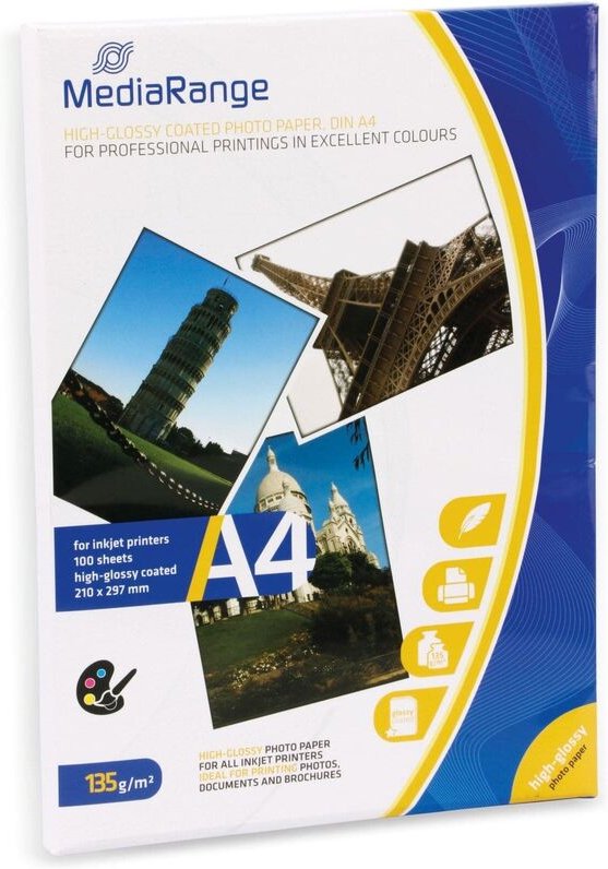 Fotopapier din A4, 135 g/m², hochglanz - Mediarange