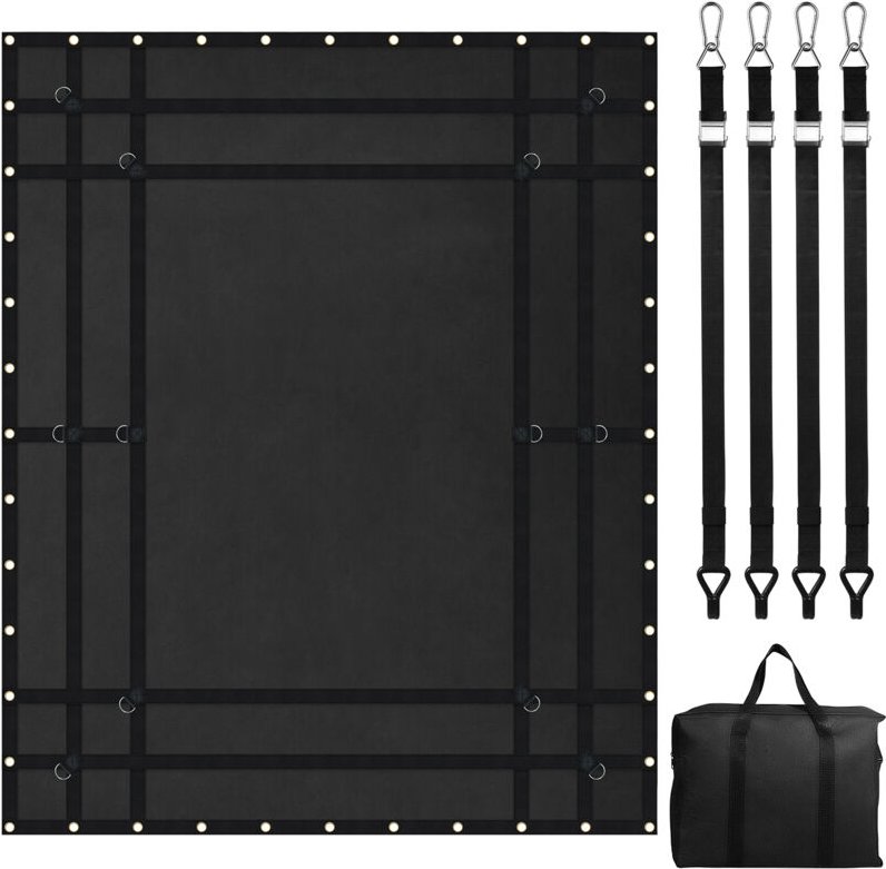 Ladungsnetz, 244,8 x 206,3 cm – robustes Ladungsnetz für die Ladefläche von Lkw. Mit 4 verstellbaren Gurten, Karabinern ...