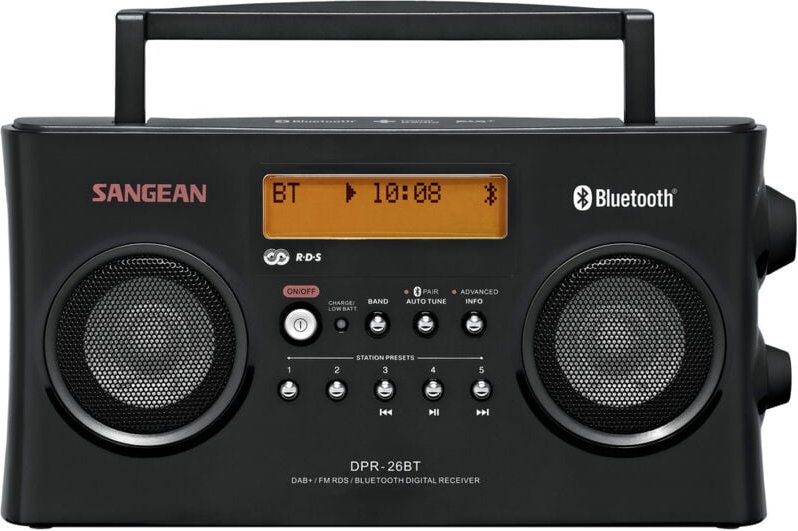DPR-26 bt Kofferradio dab+, ukw aux, Bluetooth® Akku-Ladefunktion Schwarz - Sangean