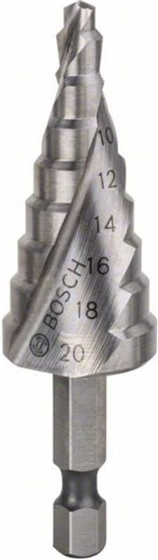 Bosch - Stufenbohrer hss, Sechskantschaft, 4 - 20 mm, 1/4, 70,5 mm, 9 Stufen