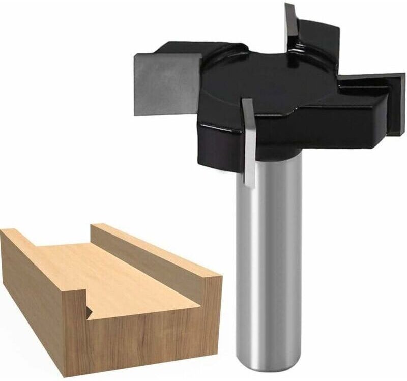 CNC-Fräser mit 12-mm-Schaft, Holzbearbeitungsfräser, Hobelwerkzeug, CNC-Fräser für Holzplatten (Schwarz)