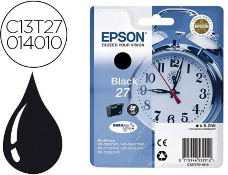 Epson C13T27014012 Druckerpatrone 27 schwarz DURABrite Ultra Ink (C13T27014012)