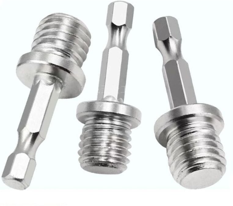 3-teiliges Sechskant-Bohradapter-Set: M14-Adapter, 1/4-Zoll-Sechskantbohrer, Akkuschrauber-Bohrfutter, Bohrer, Werkzeug ...