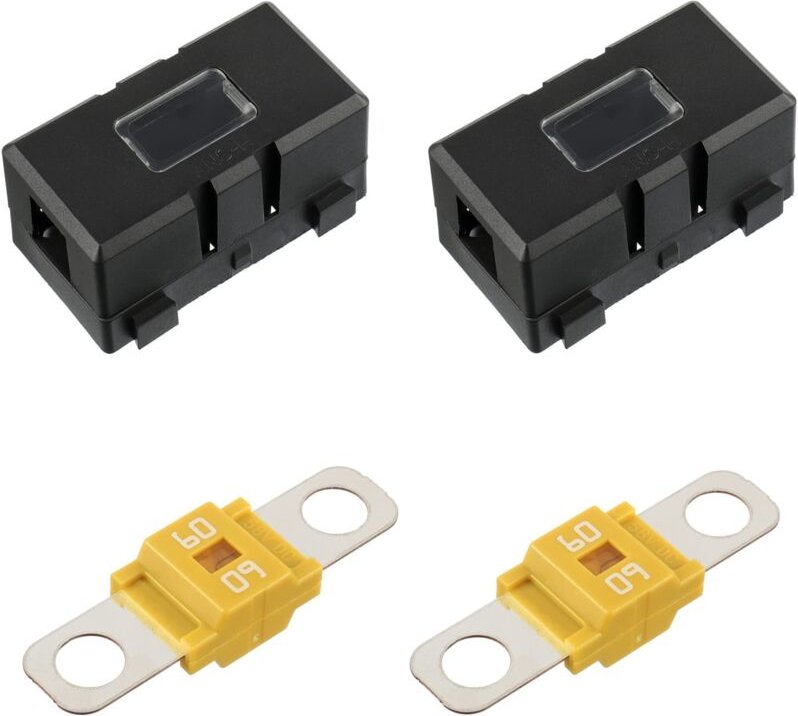 Jahre Garantie auf Kfz-Sicherungshalter und 2 Hochstrom-60A-Schraubsicherungen für Pkw, Lkw und andere Fahrzeuge