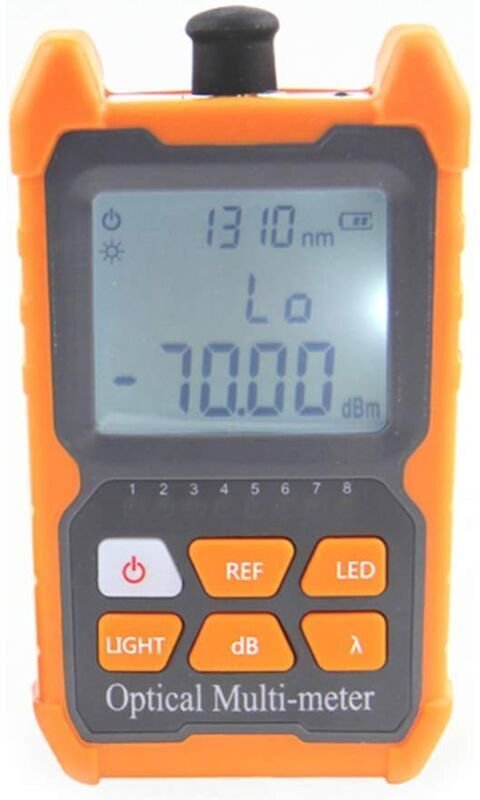 Materialdetektor Optischer Leistungsmesser, Glasfaserkabeltester mit LED-Licht Netzwerkkabeltester