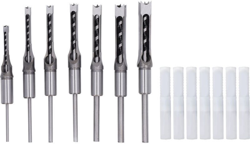 7-teiliges Vierkant-Holzbohrer-Set: 1/4 Zoll, 5/16 Zoll, 3/8 Zoll, 2/5 Zoll, 1/2 Zoll, 9/16 Zoll, 5/8 Zoll HSS-Stechbeit...