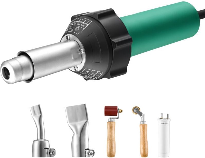 Mophorn Heißluft-Kunststoffschweißgerät, 1600 W leistungsstarke Brennerpistole, 50–600 °C Heißluftpistole für PVC, TPO, ...
