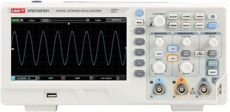 Uni-T UTD2102CEX+ Digitale Oszilloskop 100 MHz 7 Zoll Bildschirm