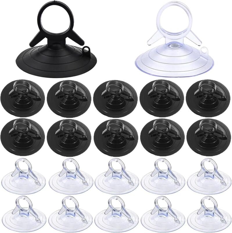 60 Stück 45-mm-Sonnenschutzblenden mit Saugnäpfen (ohne Haken), transparente Mini-Saugnapfblenden für Fenster, Badezimme...