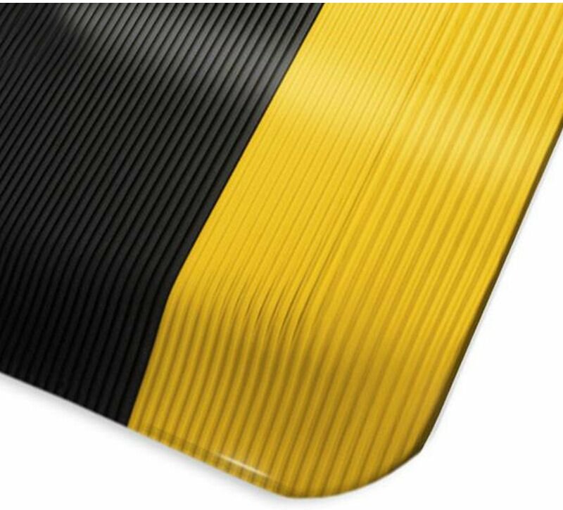 ETM - Anti-Ermüdungsmatte HeavyDuty Ripp Schwarz-gelb 90 x 305 cm
