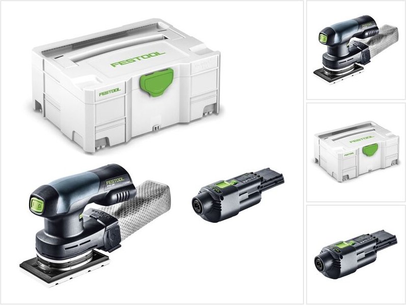Rtsc 400 18V Einhand Akku Rutscher bürstenlos im Systainer mit aca 220-240/18V Ergo Netzadapter - Festool