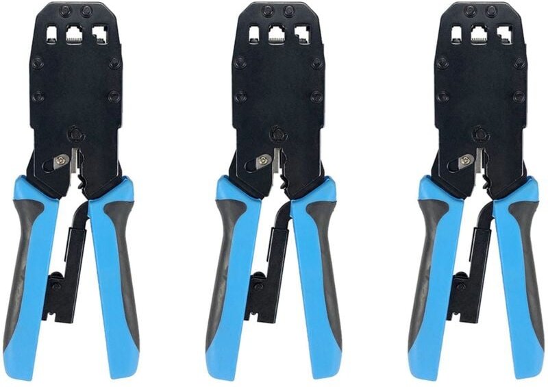 Tlily - 3X RJ45 Network Crimper 10P 8P 6P 4P Crimp Zangen Stripper für RJ45 RJ11 RJ12 RJ50 RJ50 Anschluss Ethernet Kabel