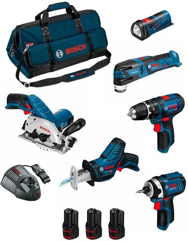 Kit BMKB6-28BD3 (gsb 12V-15 + gdr 12V-105 + gks 12V-26 + gop 12V-28 + gsa 12V-14 + gli 12V-80 + 3x2,0Ah +GAL1230CV +hdba...