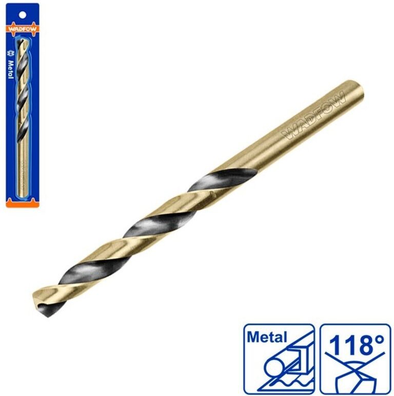 WADFOW 5 mm HSS-Metallbohrer, 4241 Stahl, 118° Spitze, für Edelstahl und Aluminium
