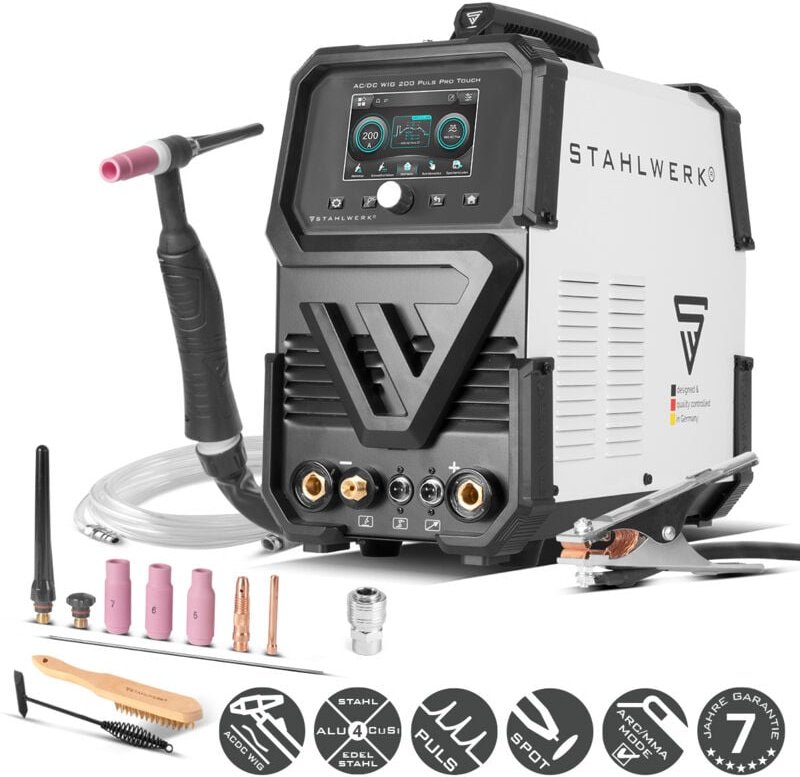 STAHLWERK Schutzgas-Schweißgerät AC/DC WIG 200 Puls Pro Touch