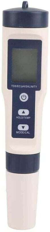 Tragbares digitales Wasserqualitätsmessgerät mit 5 Funktionen (pH-Wert, Salzgehalt, Temperatur, TDS, EC) für Garten, Hau...