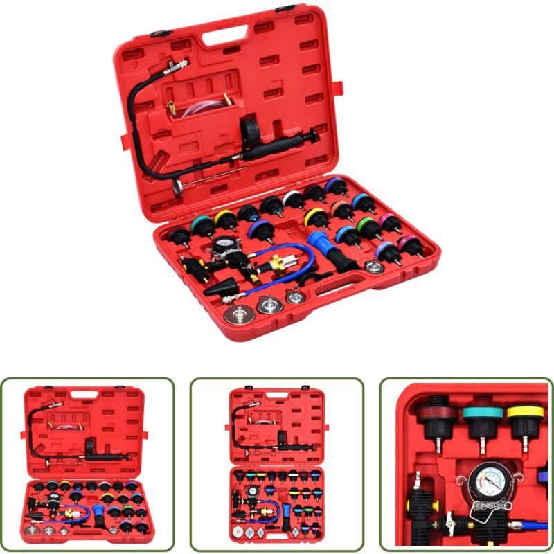 Druckprüfung - 28-tlg. Druckprüfgerät für Kühlsystem & Kühlerdeckel