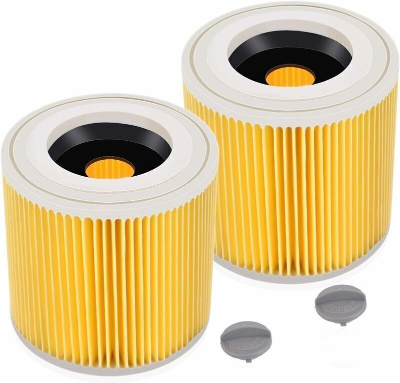 2er-Pack Filterpatronen für Kärcher WD3 Premium, WD2, WD3, WD3P, MV2, MV3 – WD3-Filter – Ersatzfilter für Kärcher Staubs...