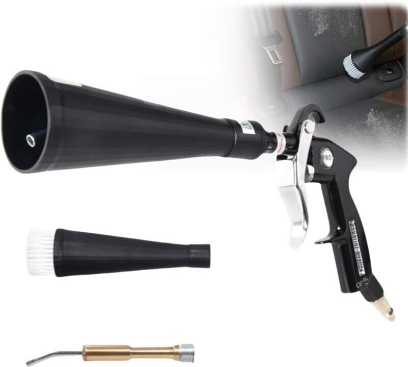 Autoinnenreinigungspistole – Hochdruck-Gebläsepistole mit 2 Düsen – Reinigt und trocknet schnell Autooberflächen mit rob...
