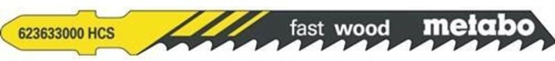 Metabo - Stichsägeblätter fast wood Nutz-L.74mm ZAhnteilung4mm hcs geschliffen geschränkt f.Hartholz/Weichholz/Spanplatt...