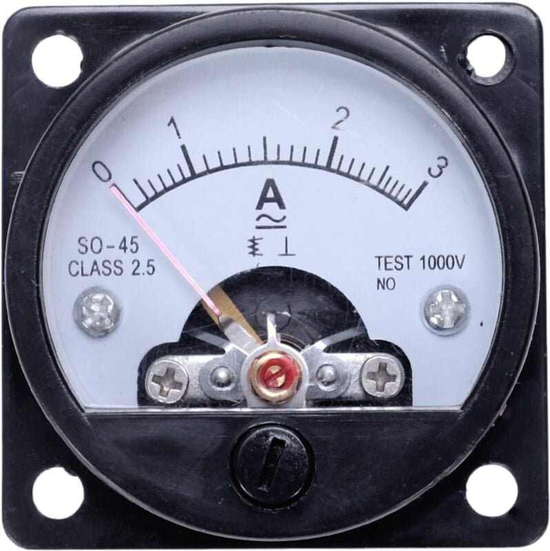 Wechselstrom-Amperemeter 0-3A, analog, rund, schwarz