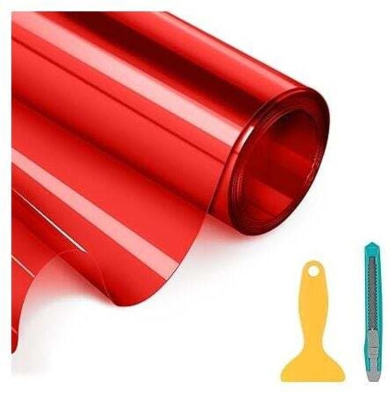 Wasserdichte Autoscheinwerferfolie, Tönungsfolie für Autoscheinwerfer, 200 x 30 cm, Rot